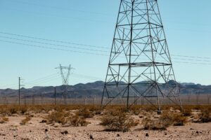 power lines in nevada desert landscape